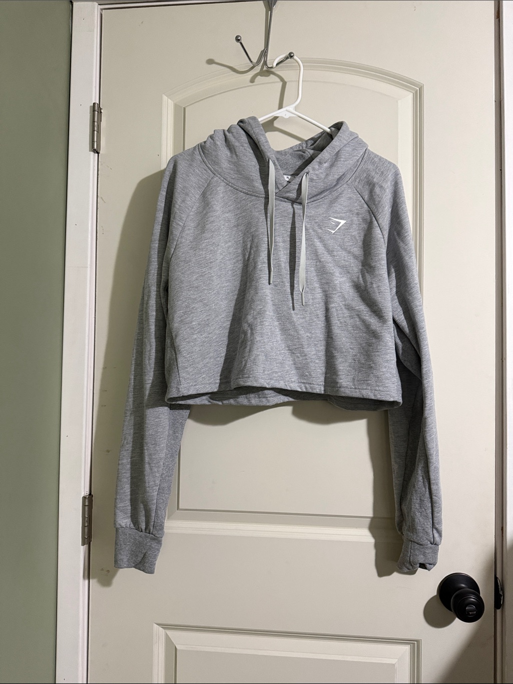 Gymshark Light Gray Cropped Pullover Hoodie